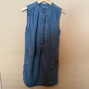Max Jeans Women Dress X-Small Blue 100% Tencel Sleeveless Shift Mini Denim